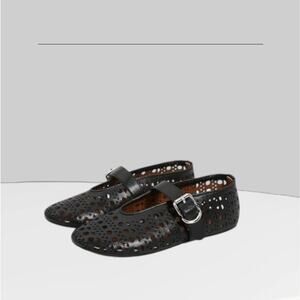 Women's Mesh Ballet Flats Buckle Strap Ballerina Flat Shoes Size 8